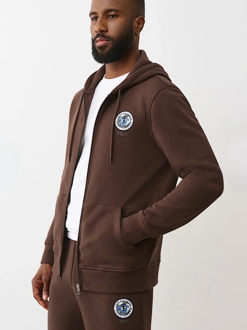 True Religion Men's Global Buddha Full Zip Graphic Hoodie Java NWT Size L